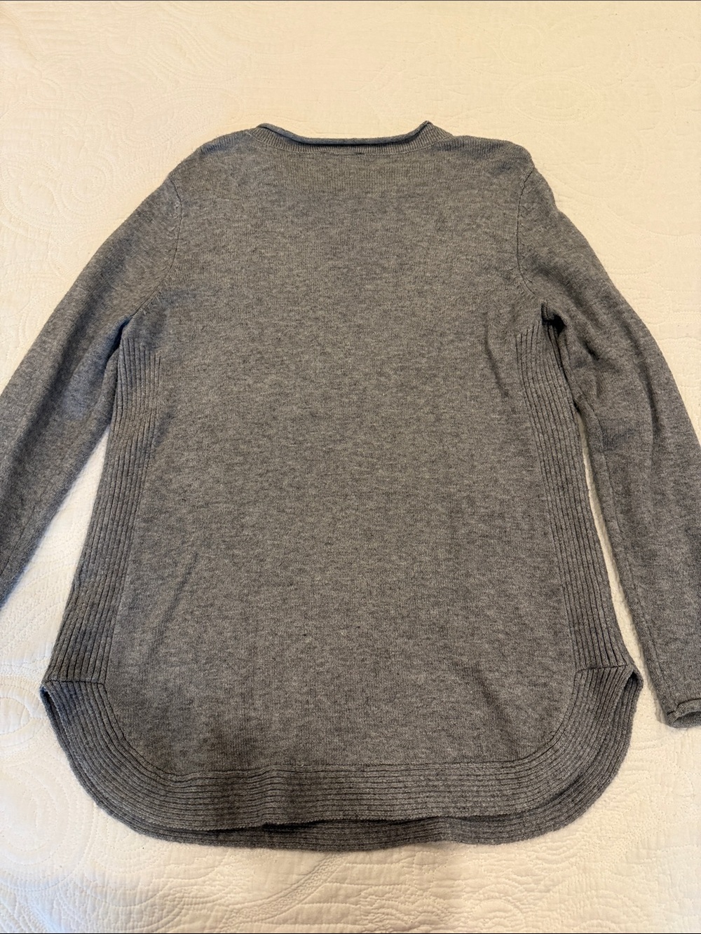 Vision Gray Ribbed-Side Crewneck Sweater - Picture 4 of 4